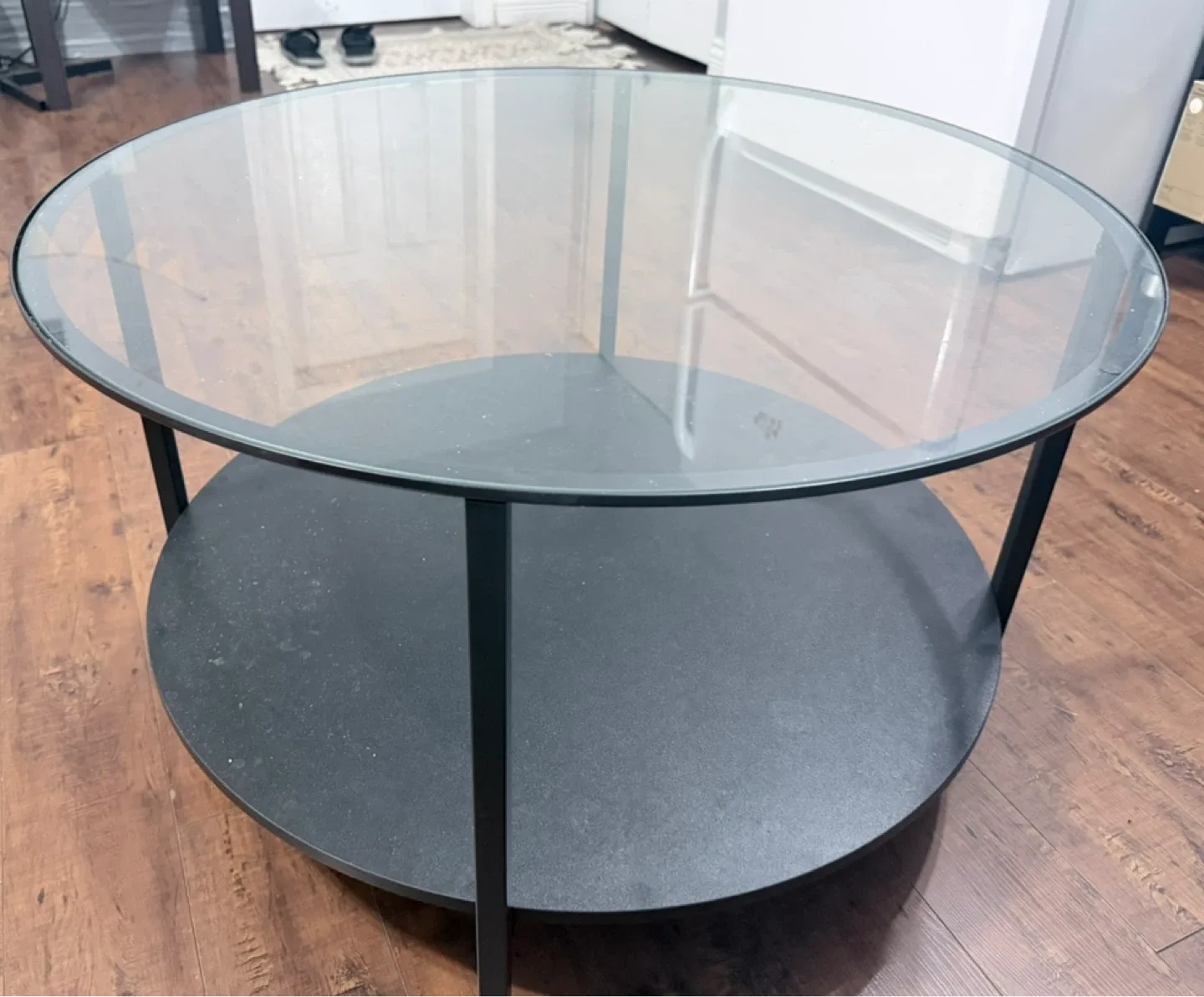 Ikea VITTSJÖ Round glass coffee table