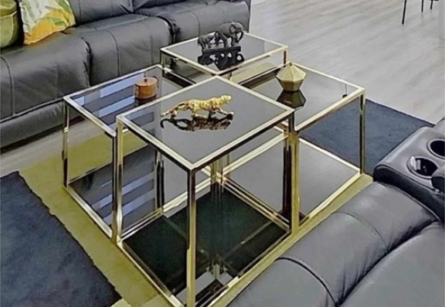 Black & Gold Nesting Coffee Tables image indicator(3)