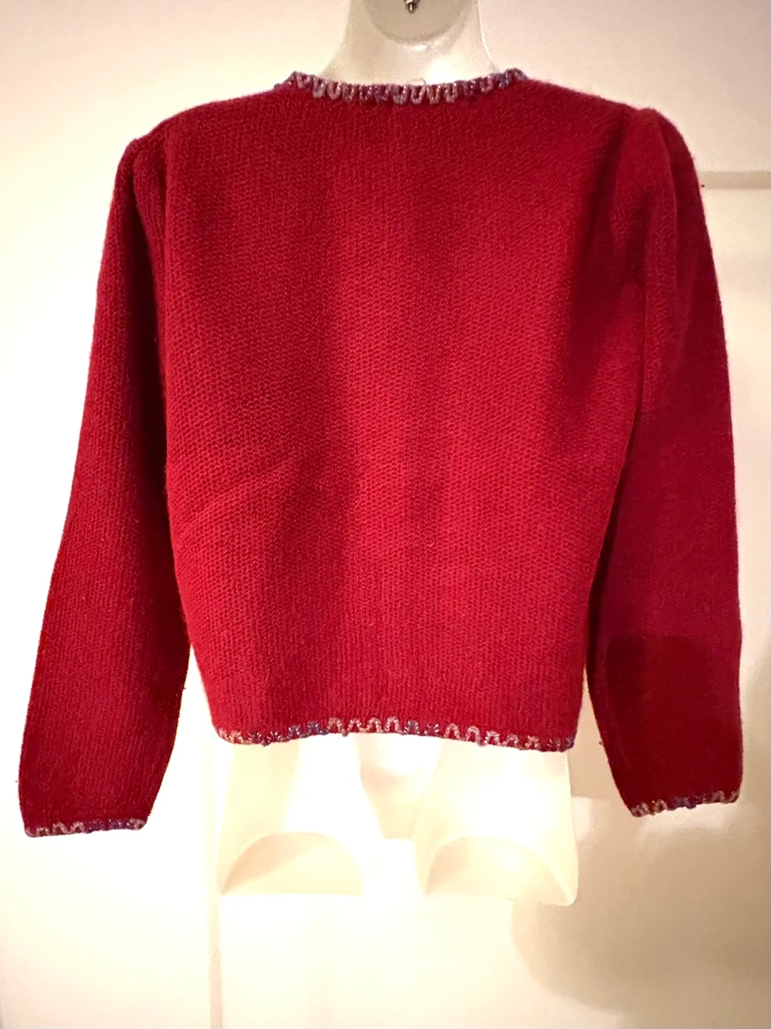 Vintage Sequinned with bead & gems 💎 Cardigan - Red image indicator(5)