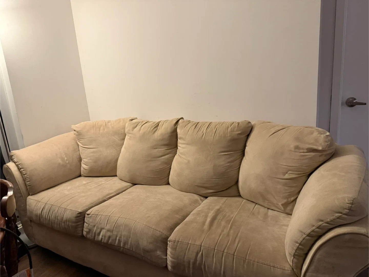 Beige Sofa with Pillows