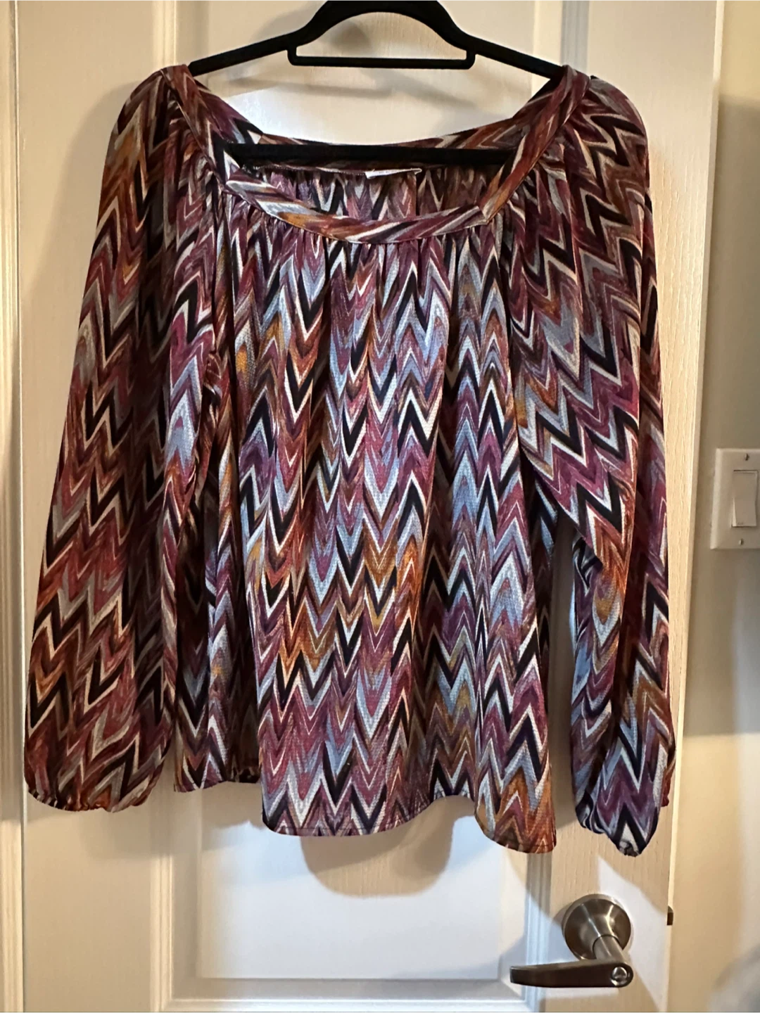 Patterned Long Sleeve Blouse (XL) - photo 2