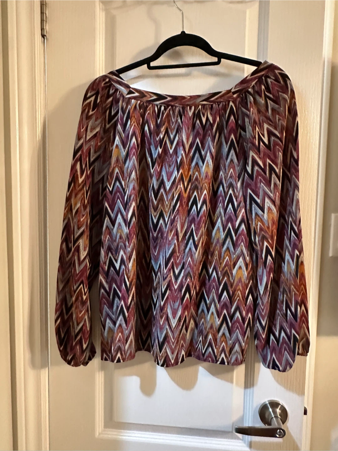 Patterned Long Sleeve Blouse (XL) - photo 3