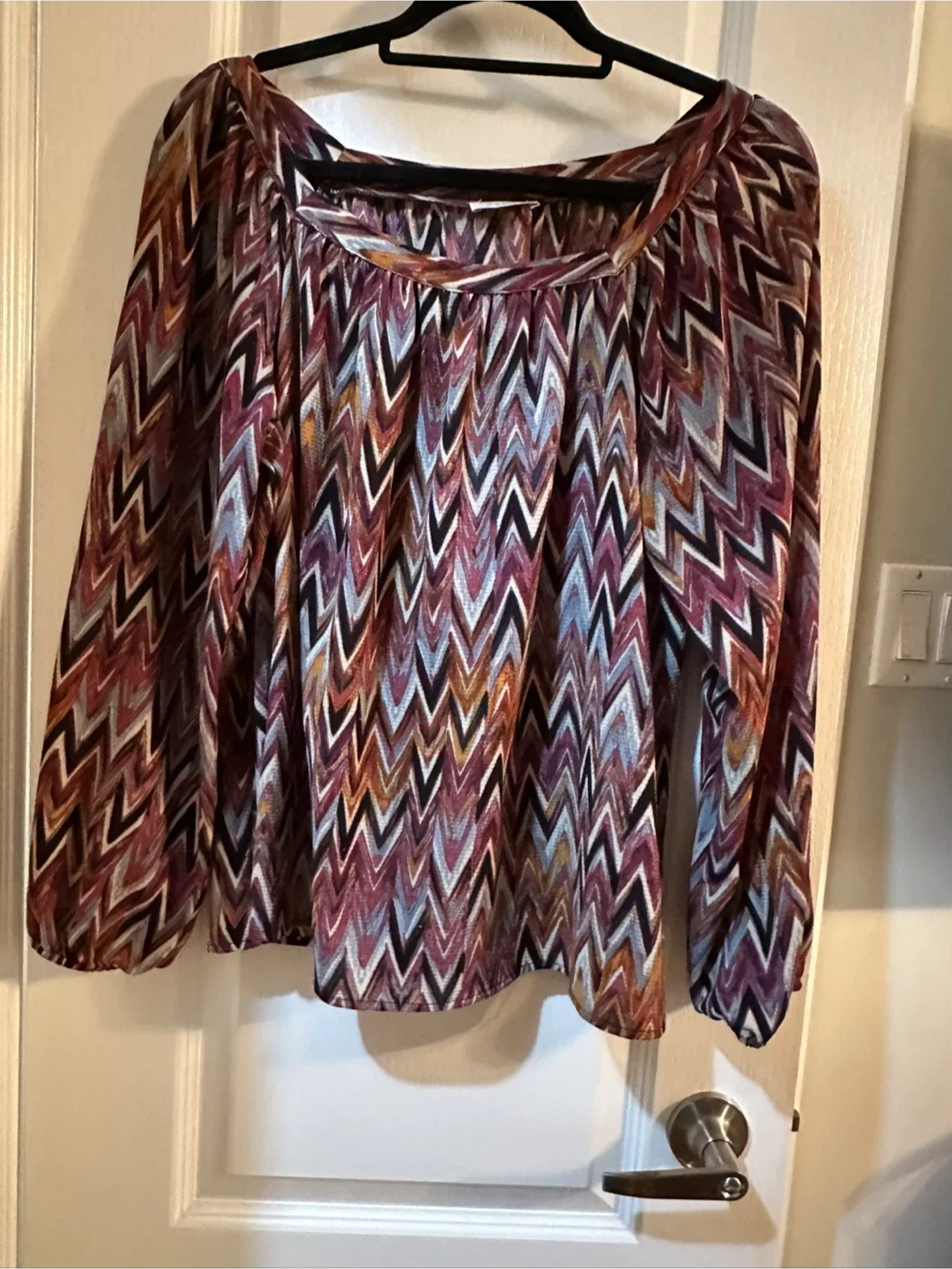 Patterned Long Sleeve Blouse (XL)