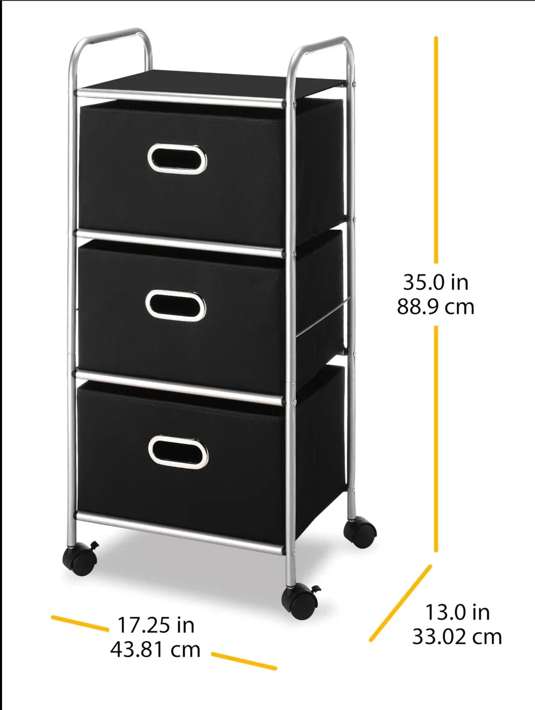 3-Drawer Rolling Storage Cart image indicator(2)