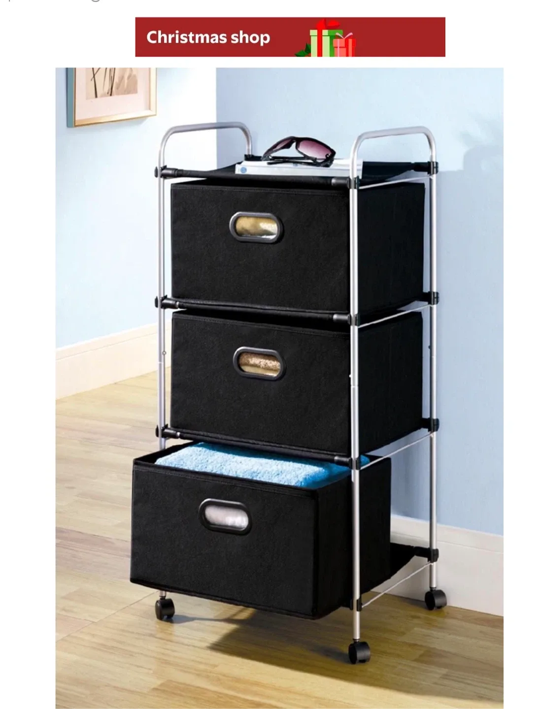 3-Drawer Rolling Storage Cart