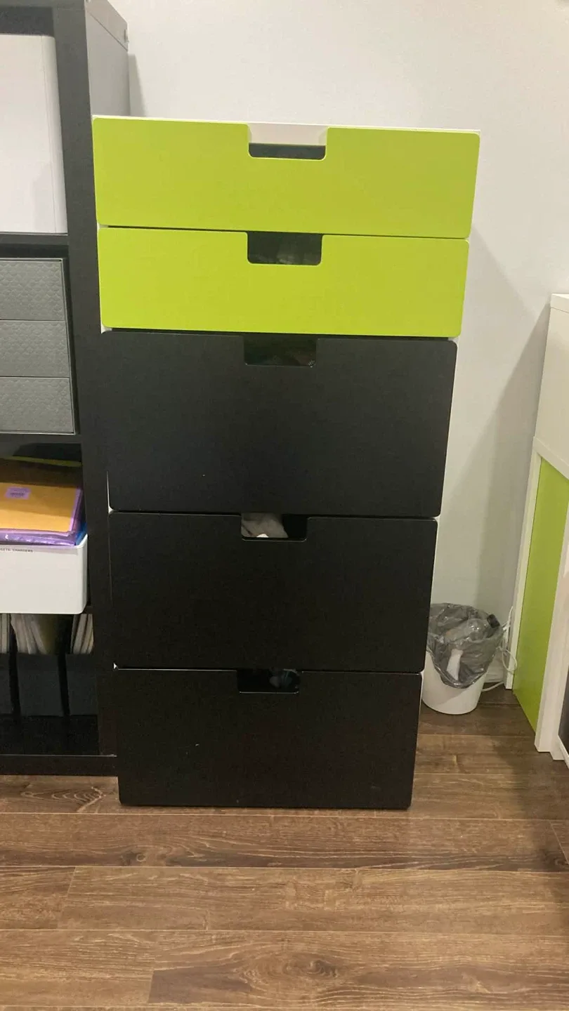 Ikea Chest of Drawers - Green & Black