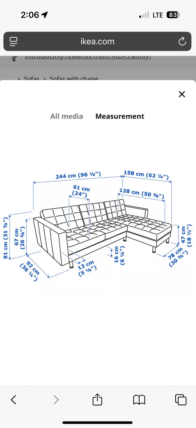 IKEA Kivik Sectional Sofa - Grey - photo 3