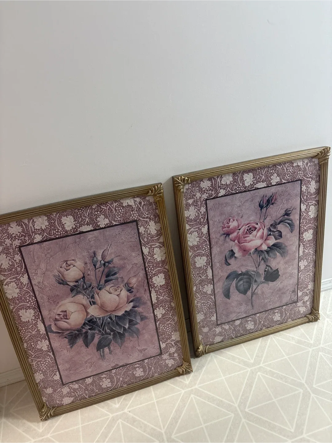 Pair of Framed Rose Prints