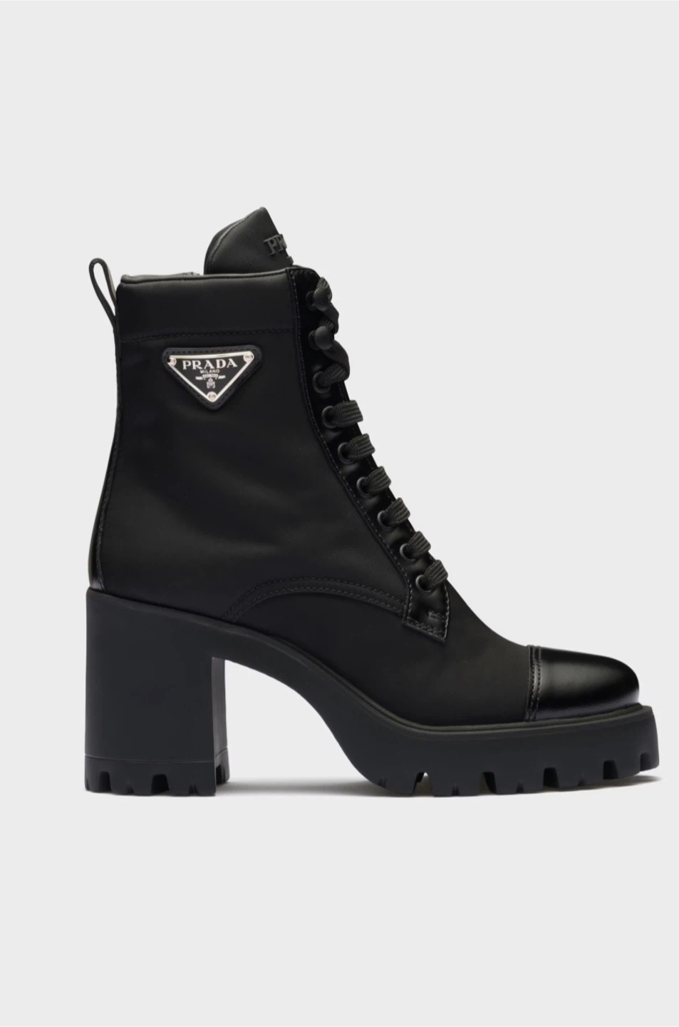 Prada Black Leather & Nylon Combat Boots - photo 3
