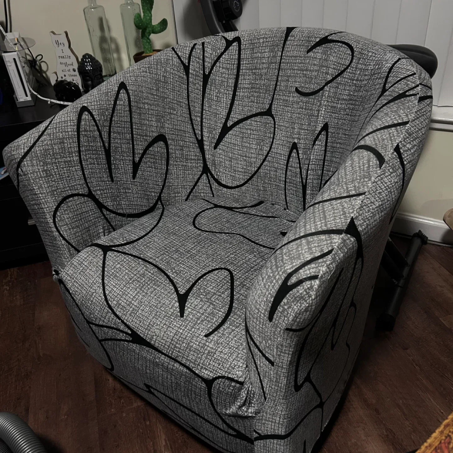 Grey Patterned Armchair