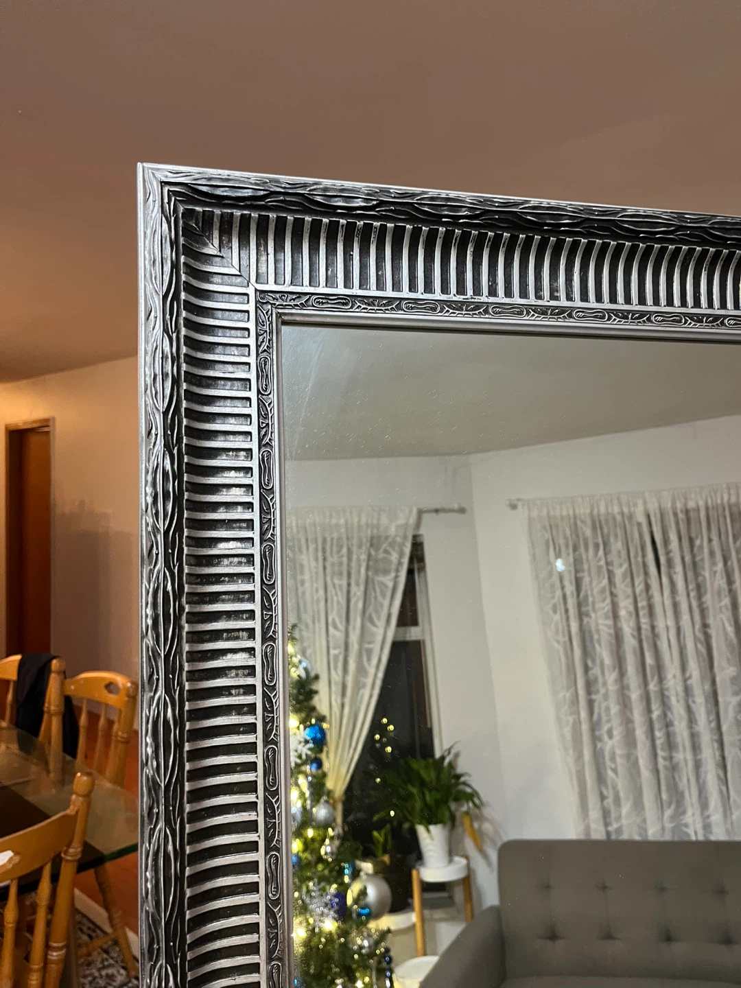 Full Length Mirror with Ornate Silver Frame - photo 3