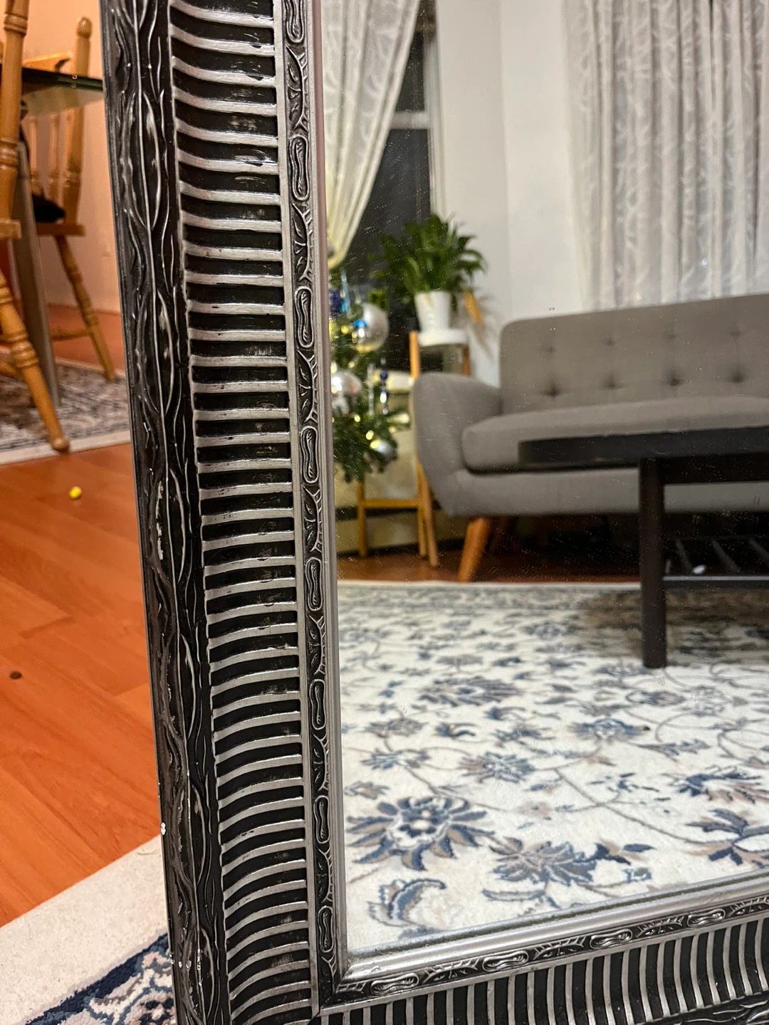Full Length Mirror with Ornate Silver Frame - photo 2