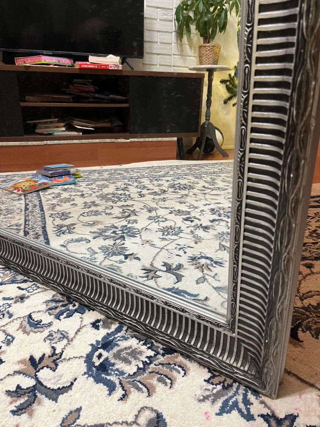 Full Length Mirror with Ornate Silver Frame - photo 5