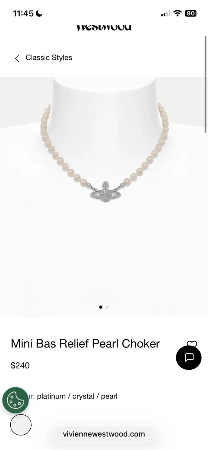 Vivienne Westwood Mini Bas Relief Pearl Choker