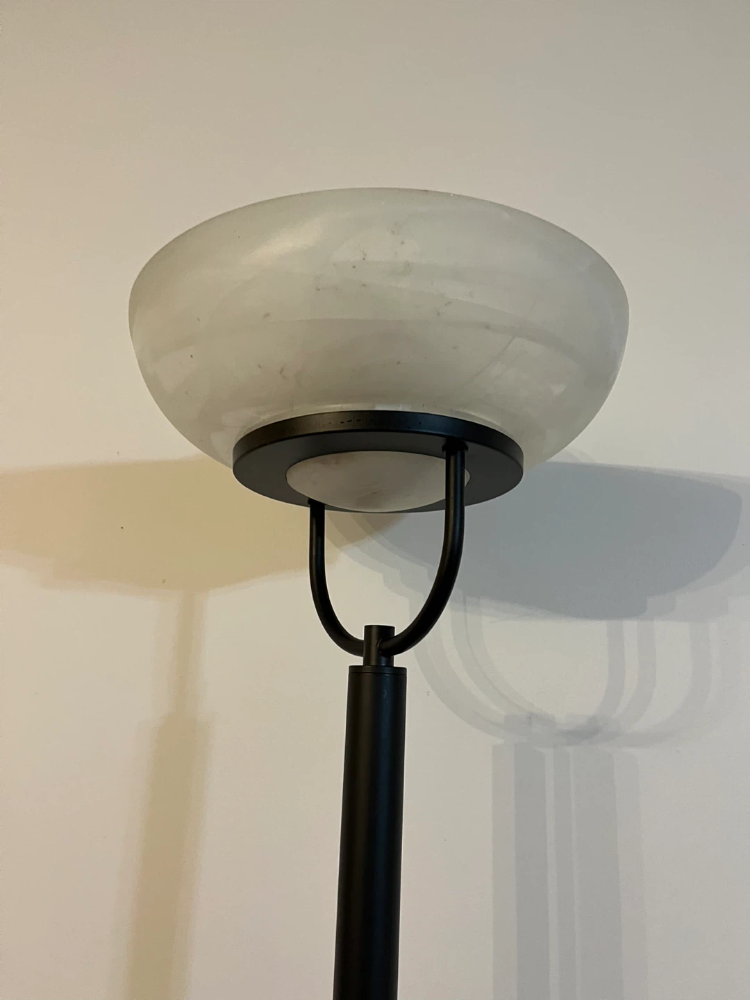 Black Floor Lamp with White glass Shade - photo 5
