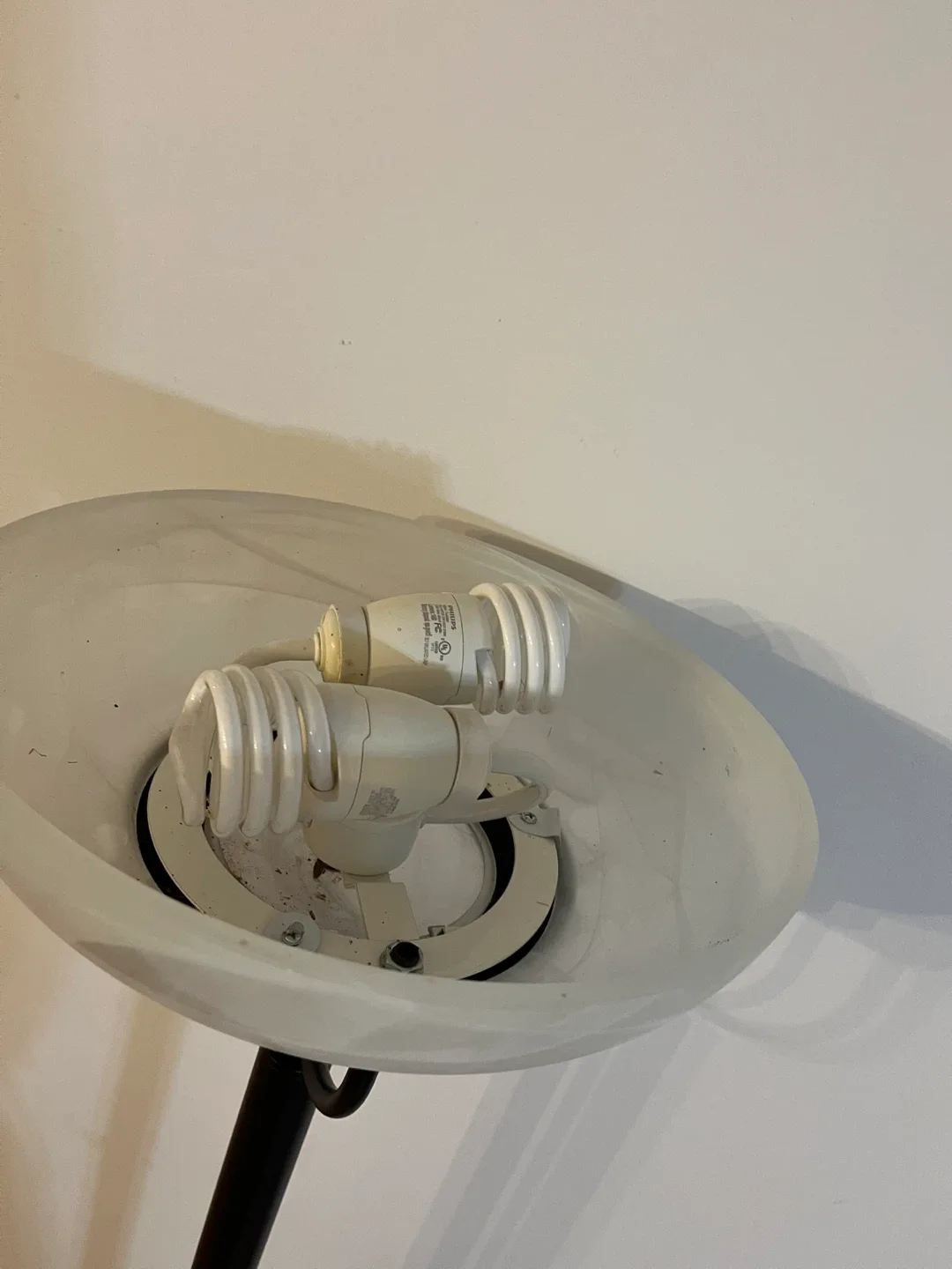 Black Floor Lamp with White glass Shade image indicator(6)