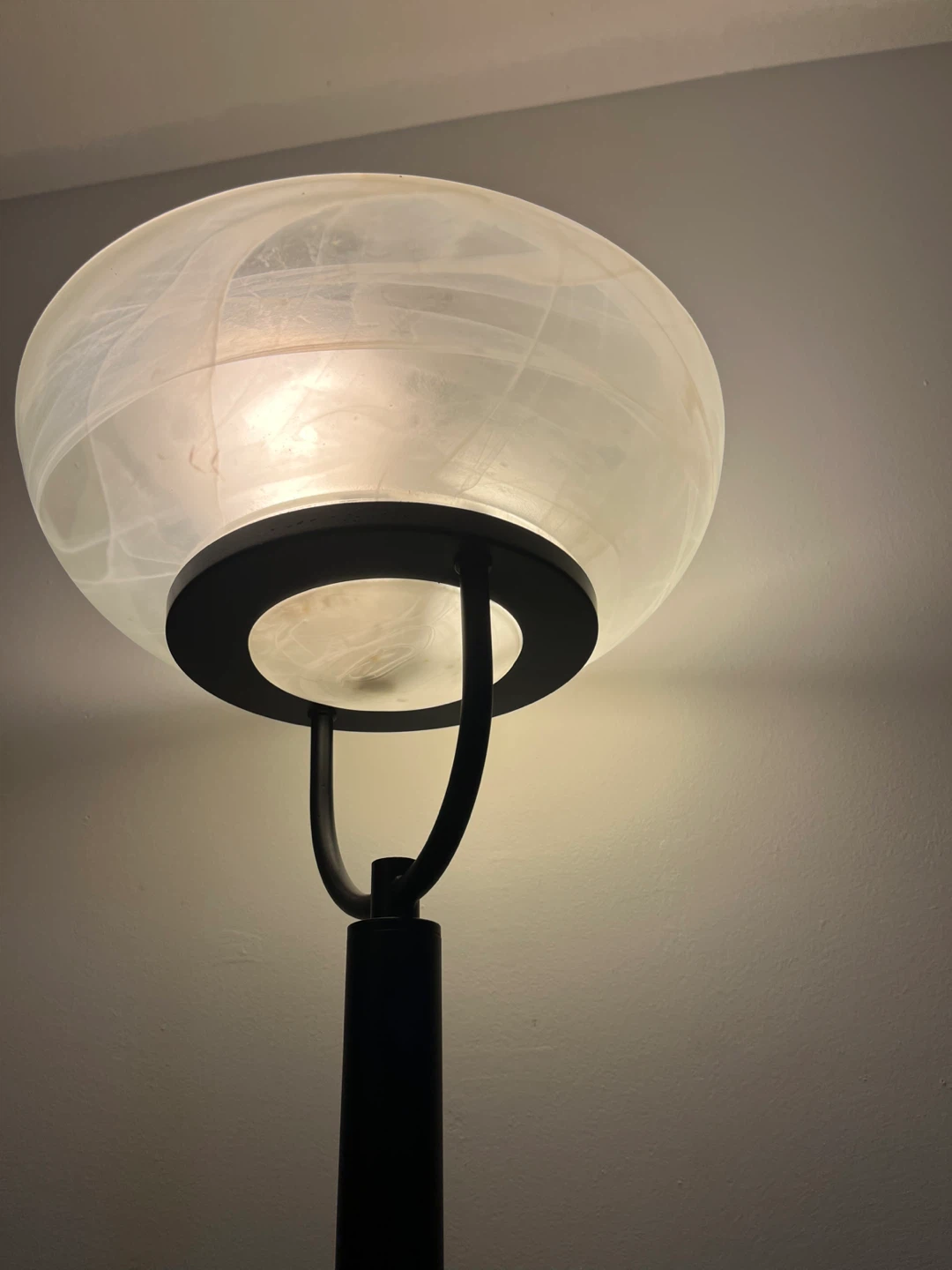 Black Floor Lamp with White glass Shade - photo 4