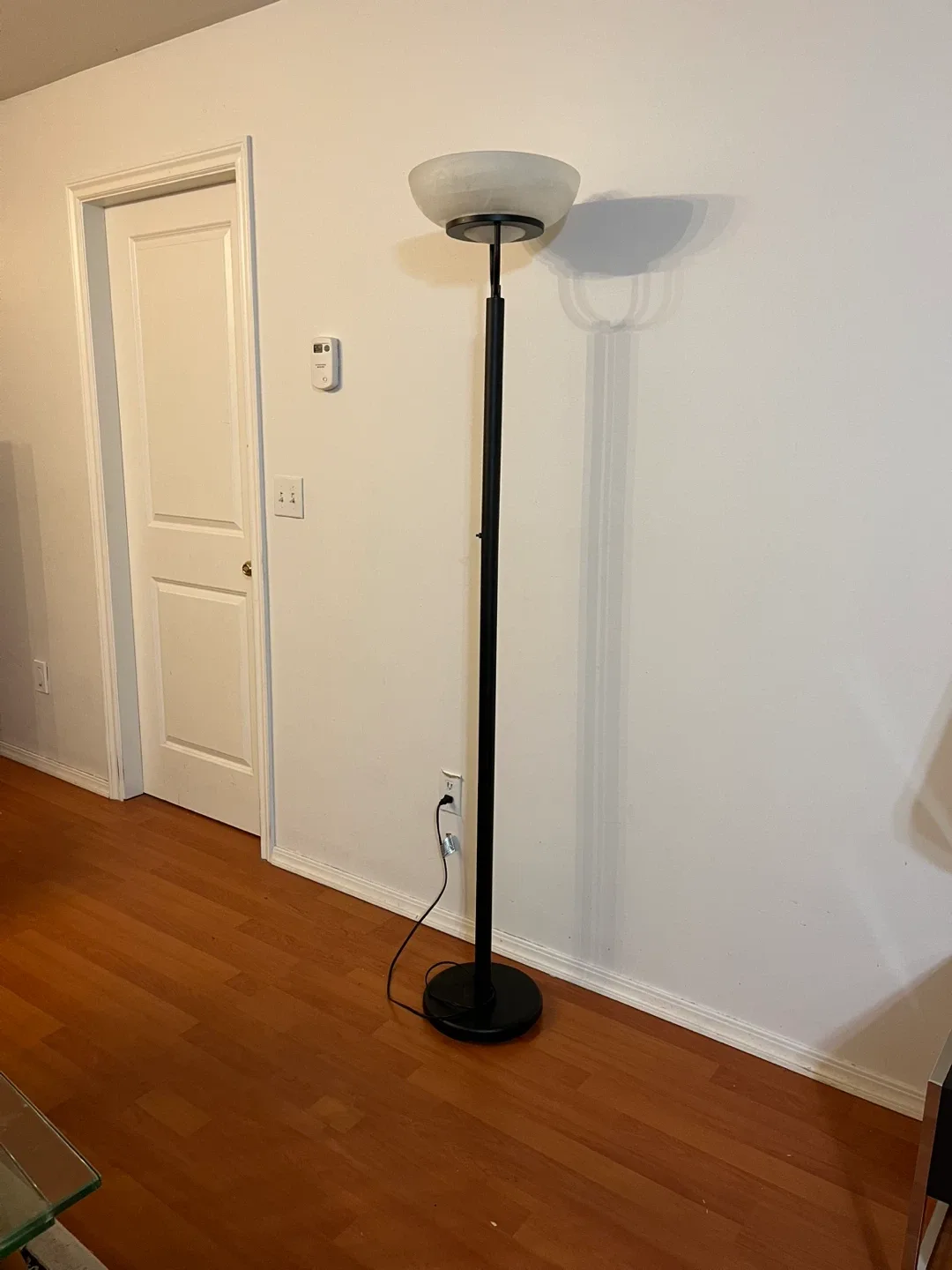 Black Floor Lamp with White glass Shade image indicator(7)