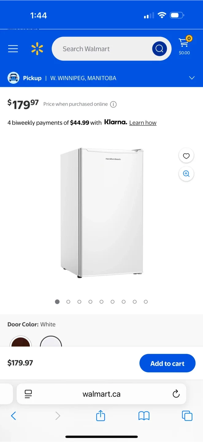 Hamilton Beach White Mini Fridge