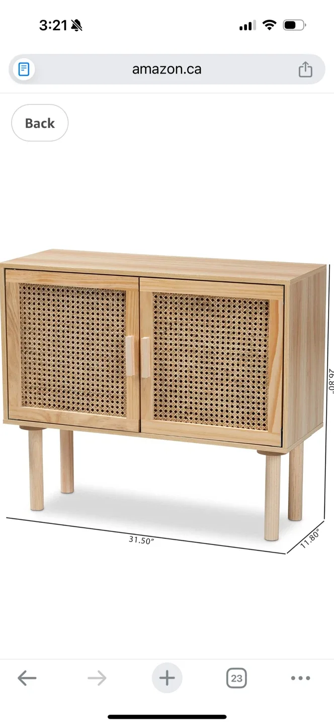 Baxton Studio Rattan Cabinet Sideboard