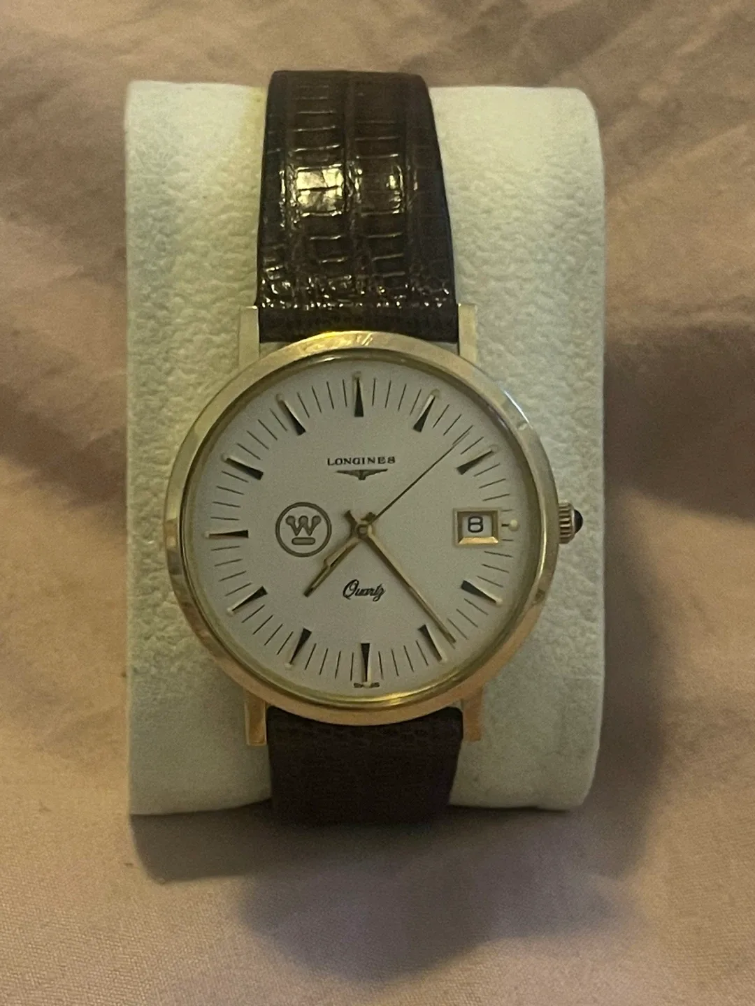 Longines Quartz Watch with Brown Leather Strap