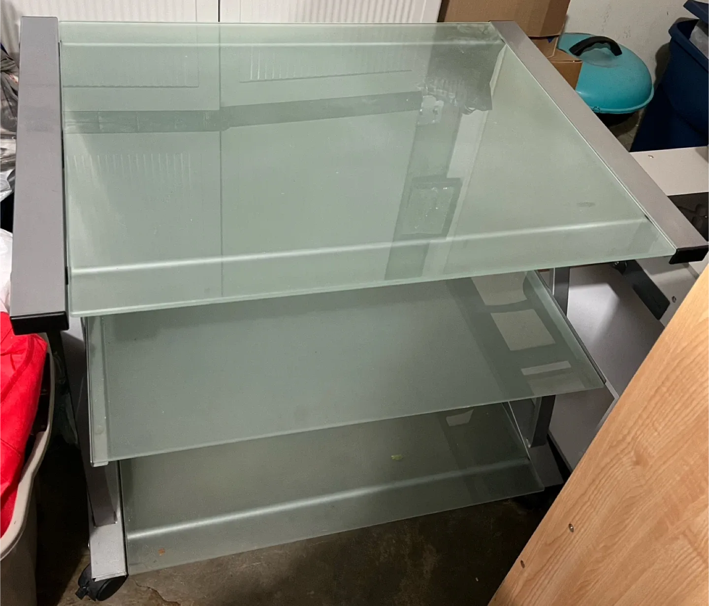 Glass Table with 3 Shelves