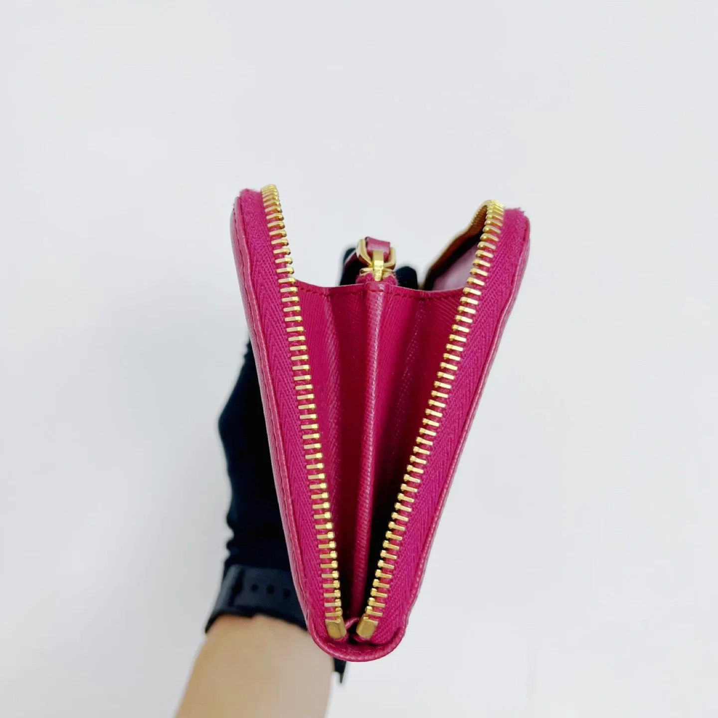 Prada Pink Saffiano Leather Wallet image indicator(4)