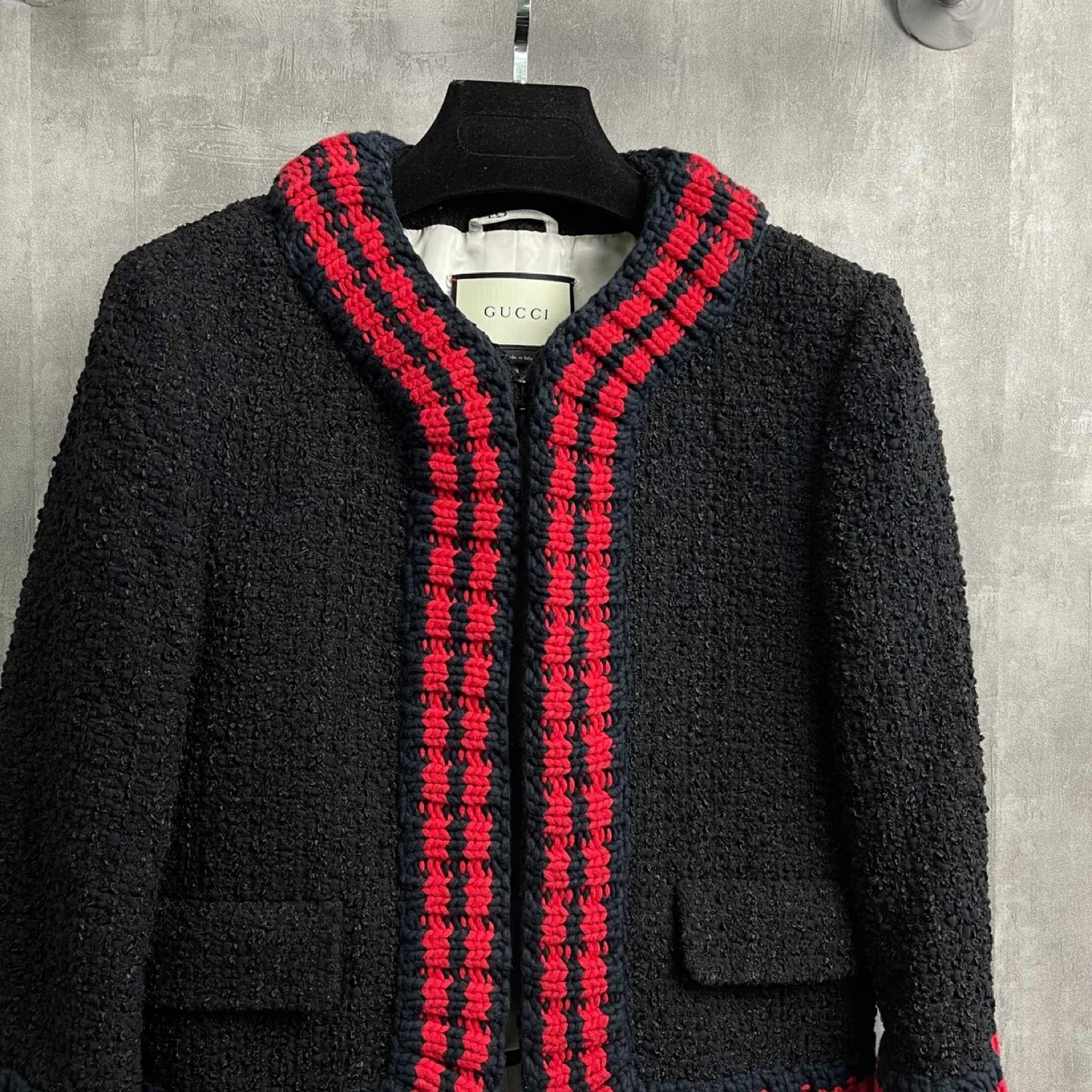 Authentic Gucci Black & Red Tweed Jacket image indicator(3)