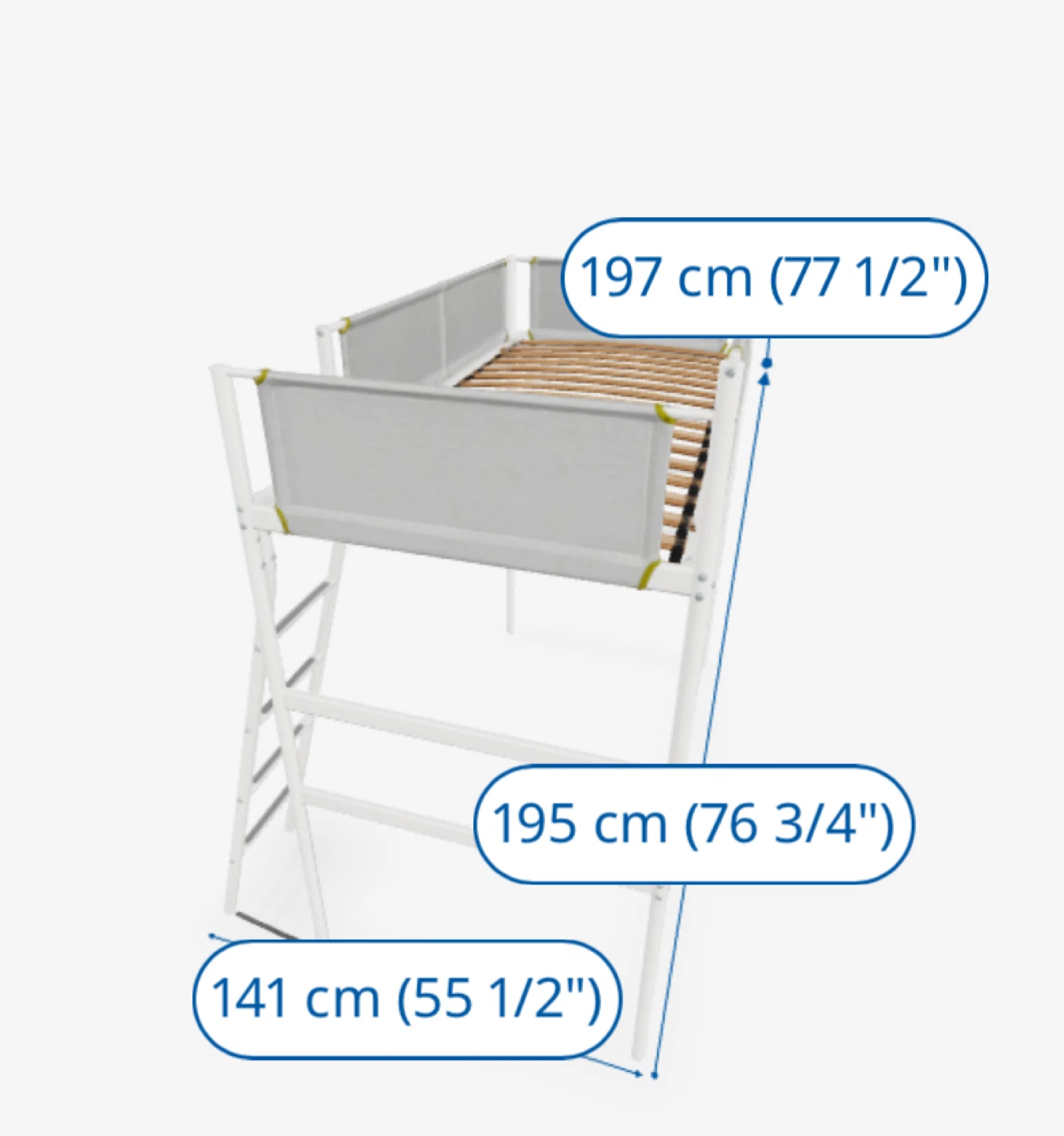 White Loft Bed (77 1/2") - photo 5
