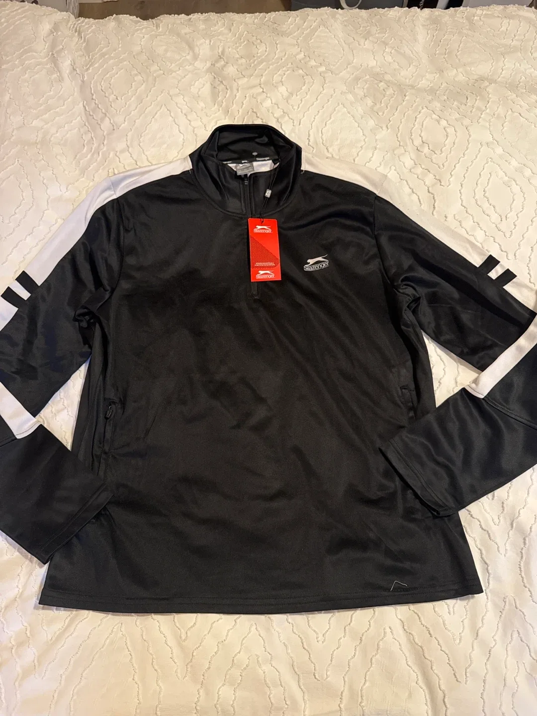 New Slazenger Black & White Track Jacket
