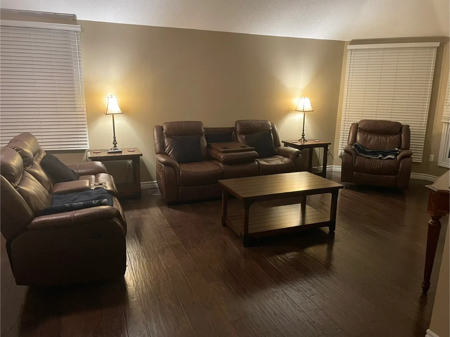 Wooden Coffee Table & End Tables Set