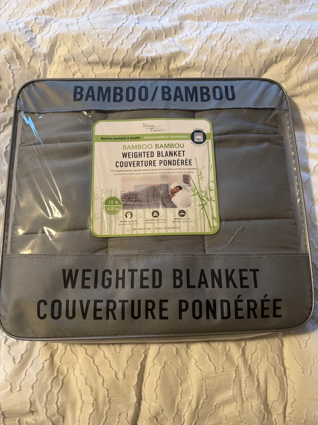 Dream Theory Bamboo Weighted Blanket 15 lb, New