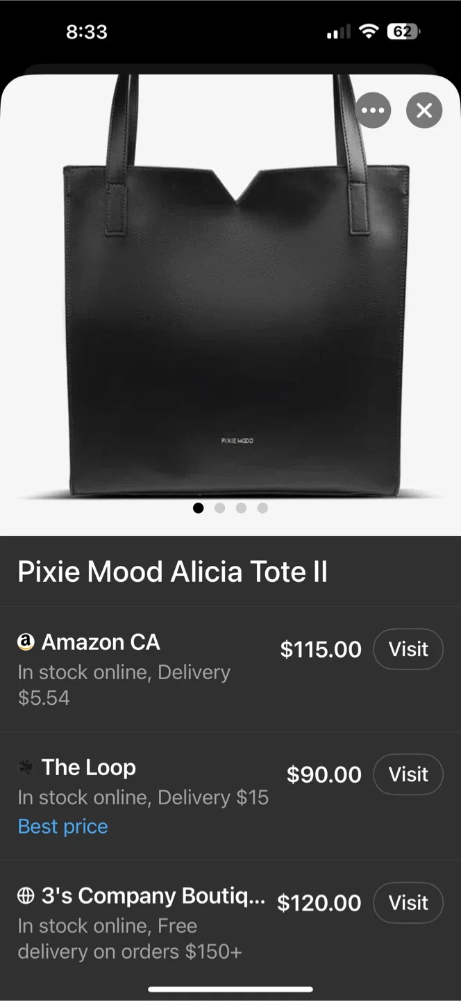 Pixie Mood Black Tote Bag image indicator(7)