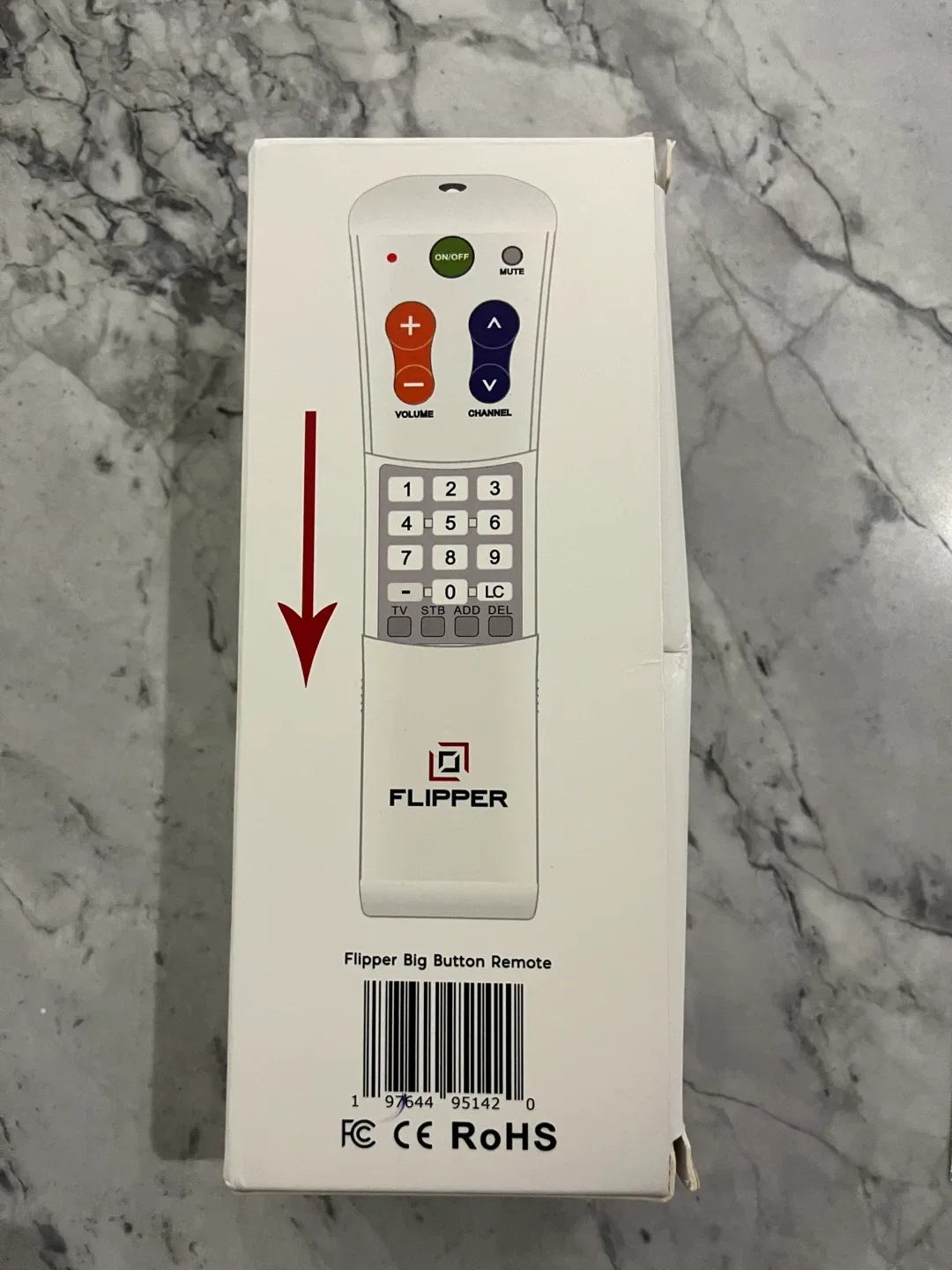 Flipper Big Button Universal TV Remote for Seniors, Elders