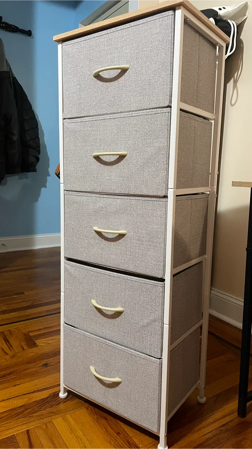 Somdot 5-Drawer Dresser, Ash Grey