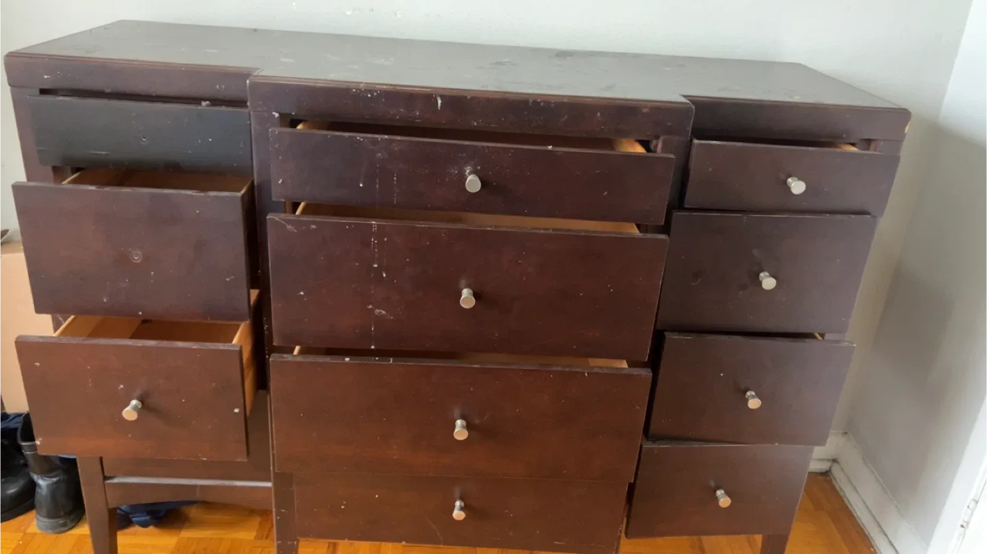 Dark Brown Wooden Dresser