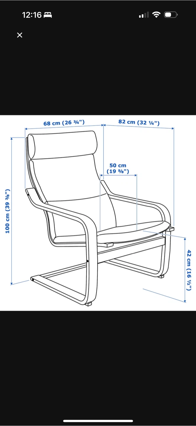 Chair and Footstool Set - Black - IKEA Poang - photo 5