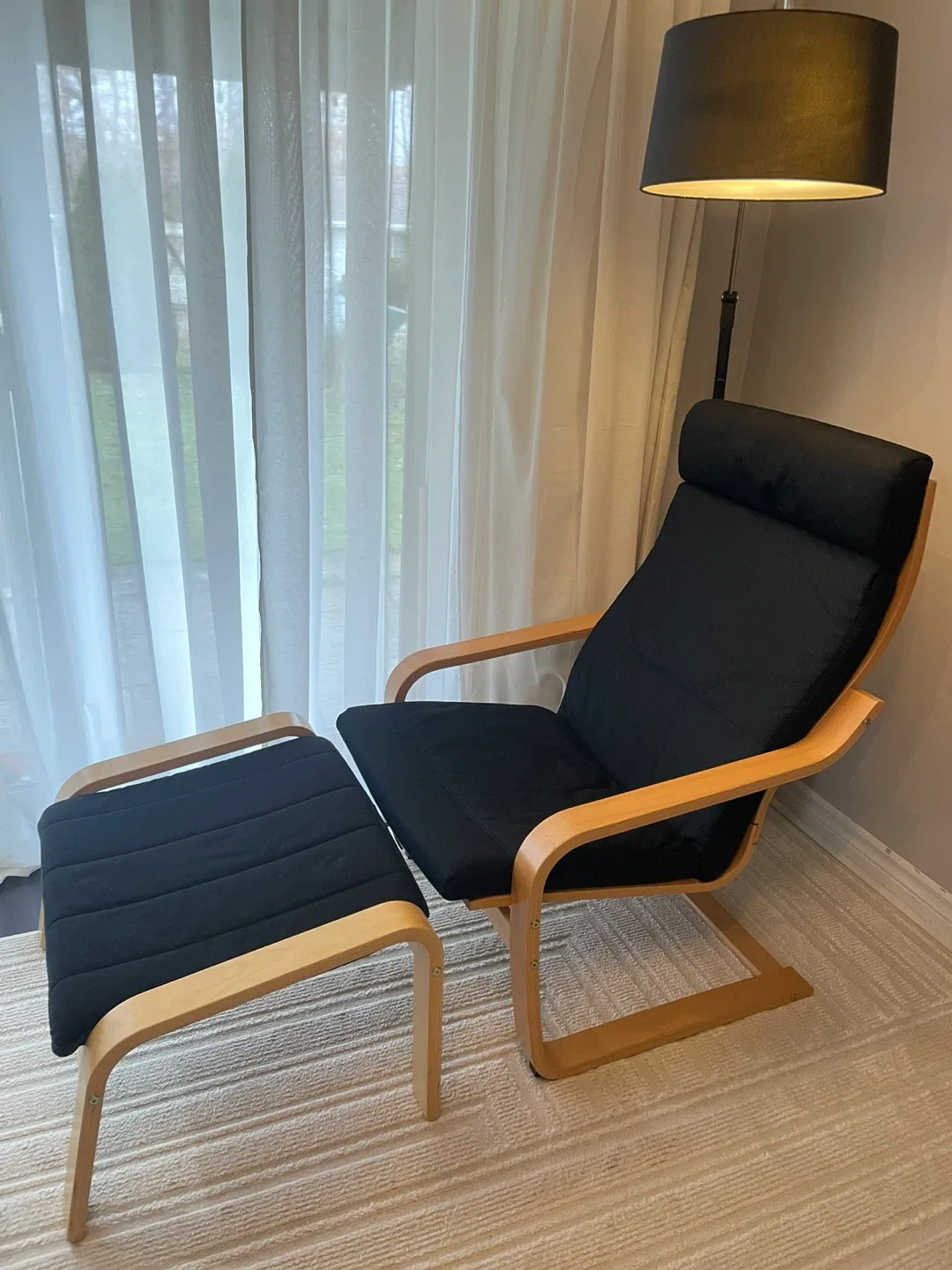 Chair and Footstool Set - Black - IKEA Poang