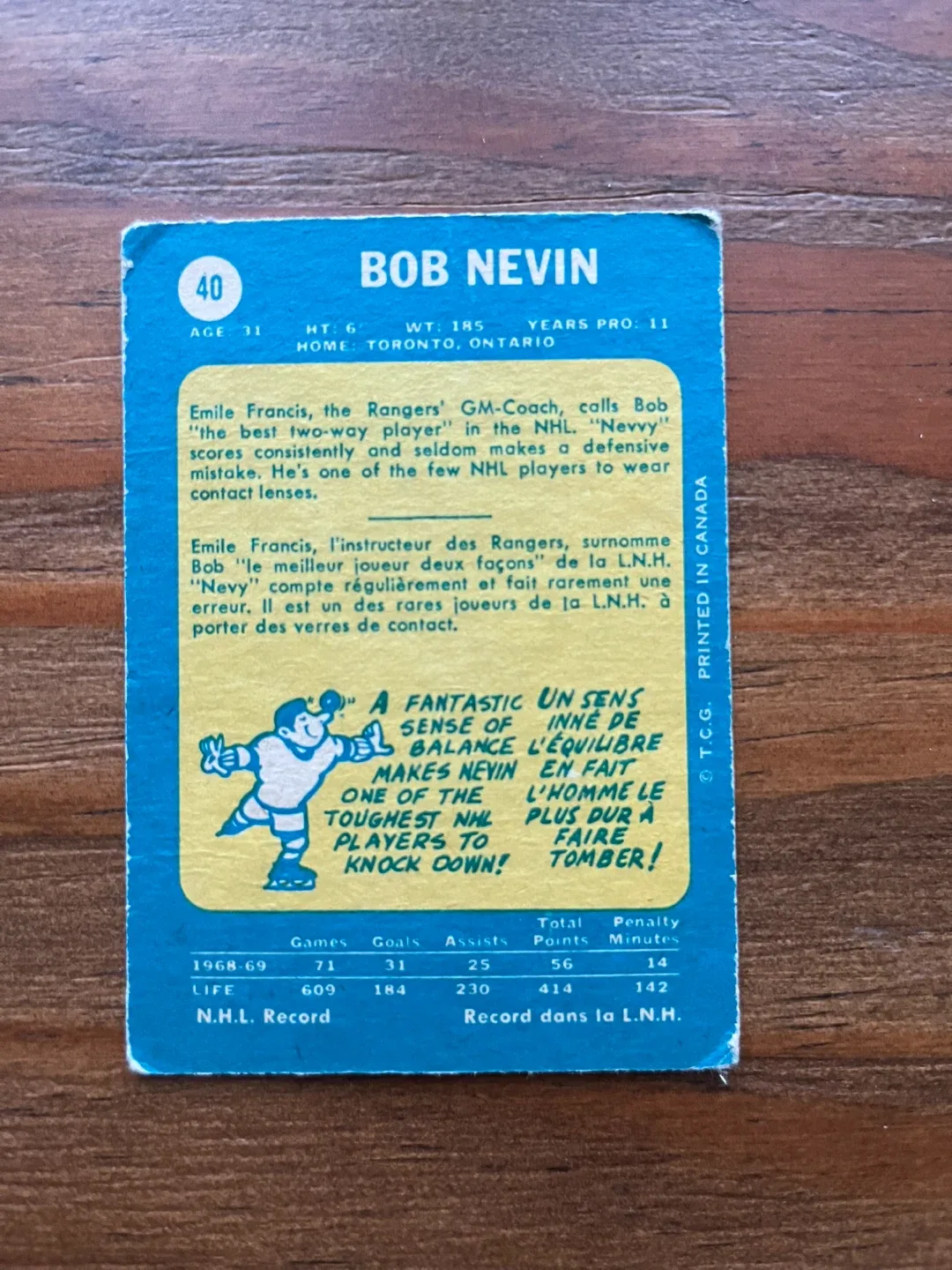 1969 O-PEE-CHEE 40 BOB NEVIN image indicator(2)