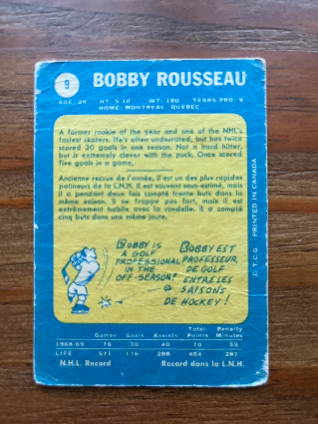 1969 O-PEE-CHEE 9 BOBBY ROUSSEA image indicator(2)