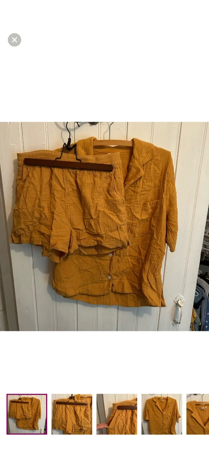 Oui Mustard Muslin Set - Size S