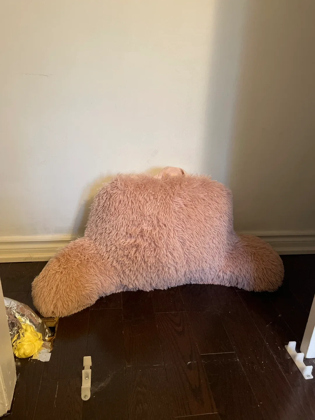 Pink Faux Fur Bed Rest Pillow