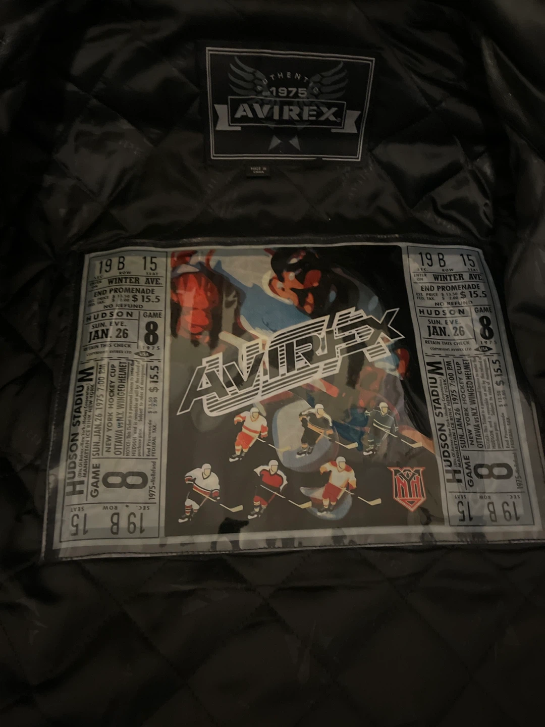 Vintage 1975 Hockey Avirex Black Leather Jacket - photo 2