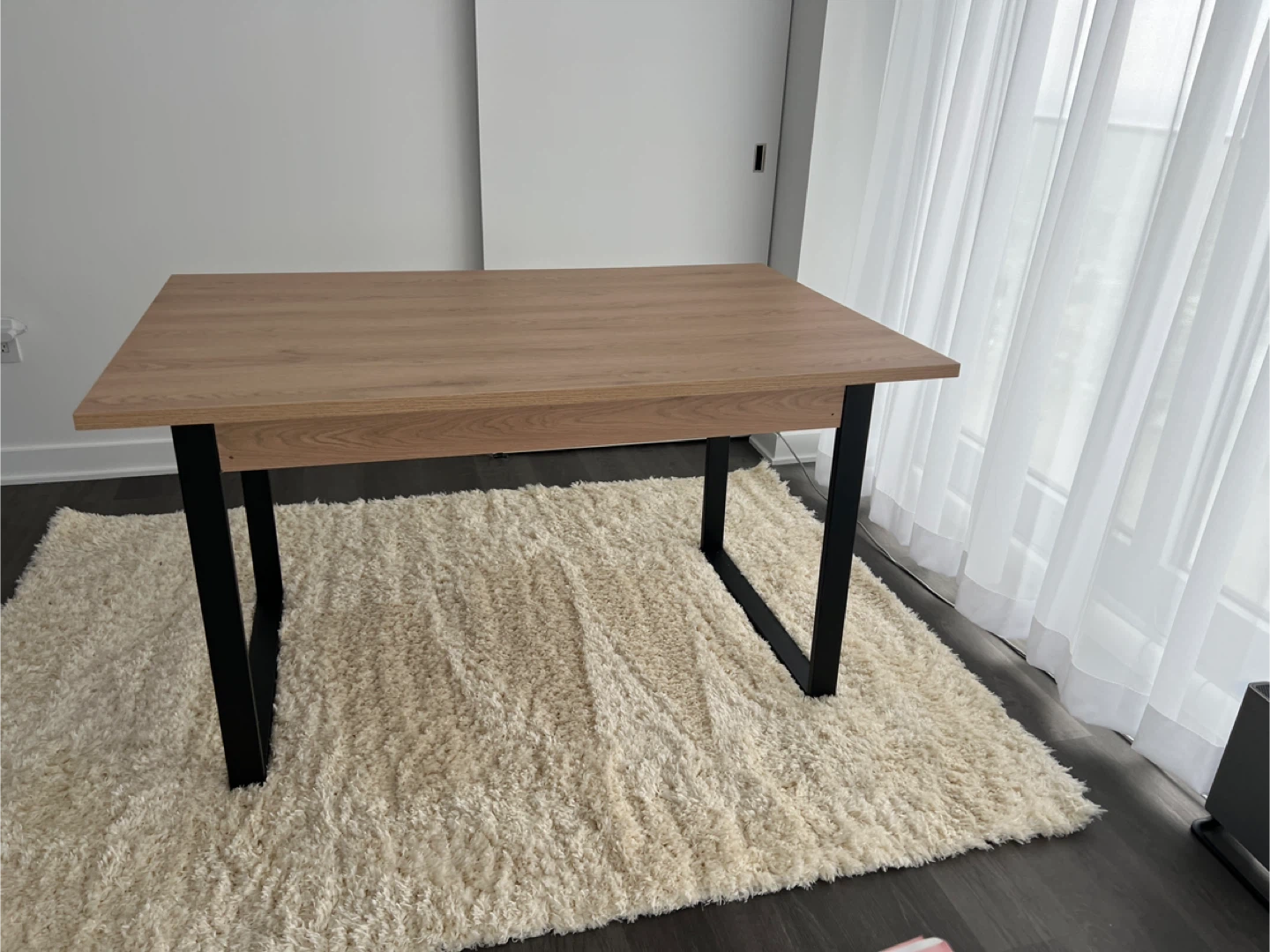 Wood Dining Table with Black Legs