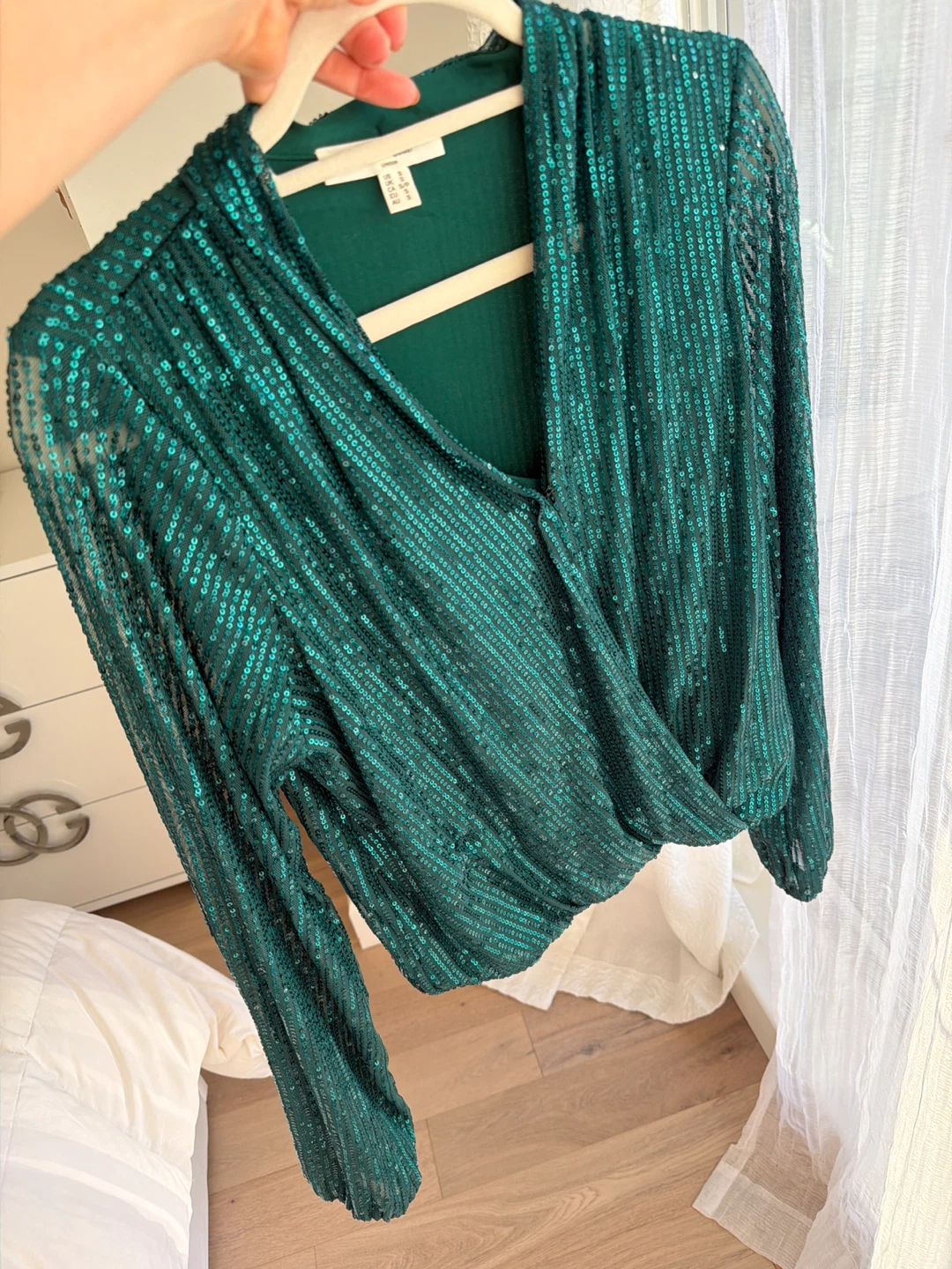 Emerald green top size S. - photo 4