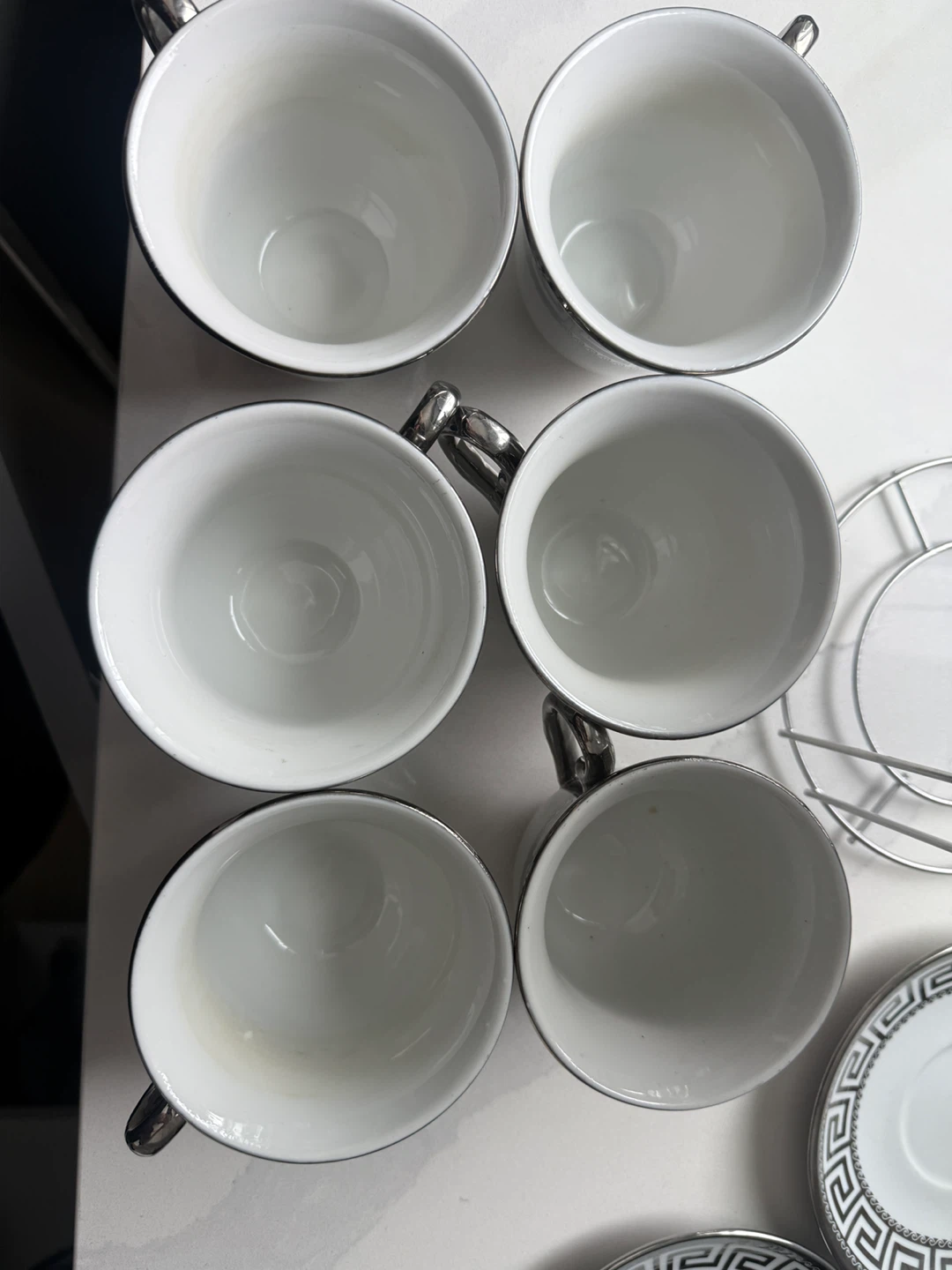 Tea Set with Stand - White & Silver - photo 4