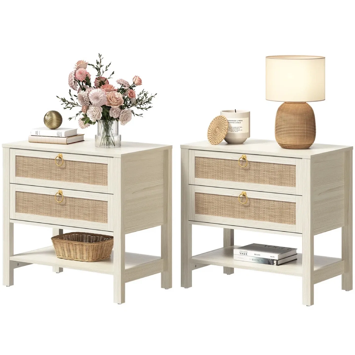 Rattan Drawer Nightstands