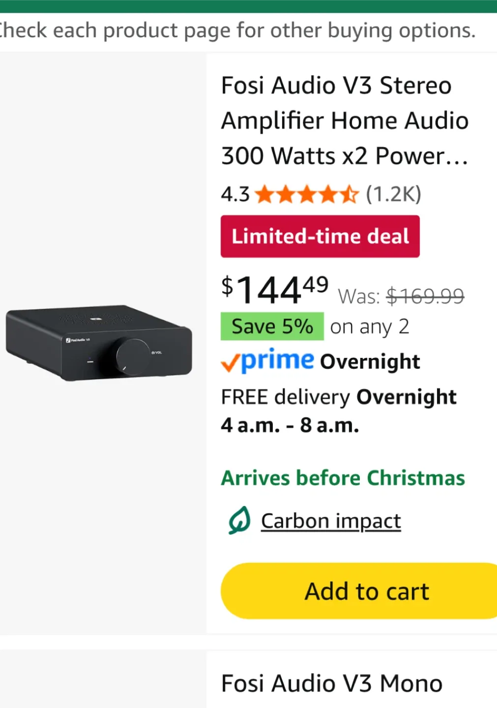 Fosi Audio V3 Stereo Amplifier - Home Audio