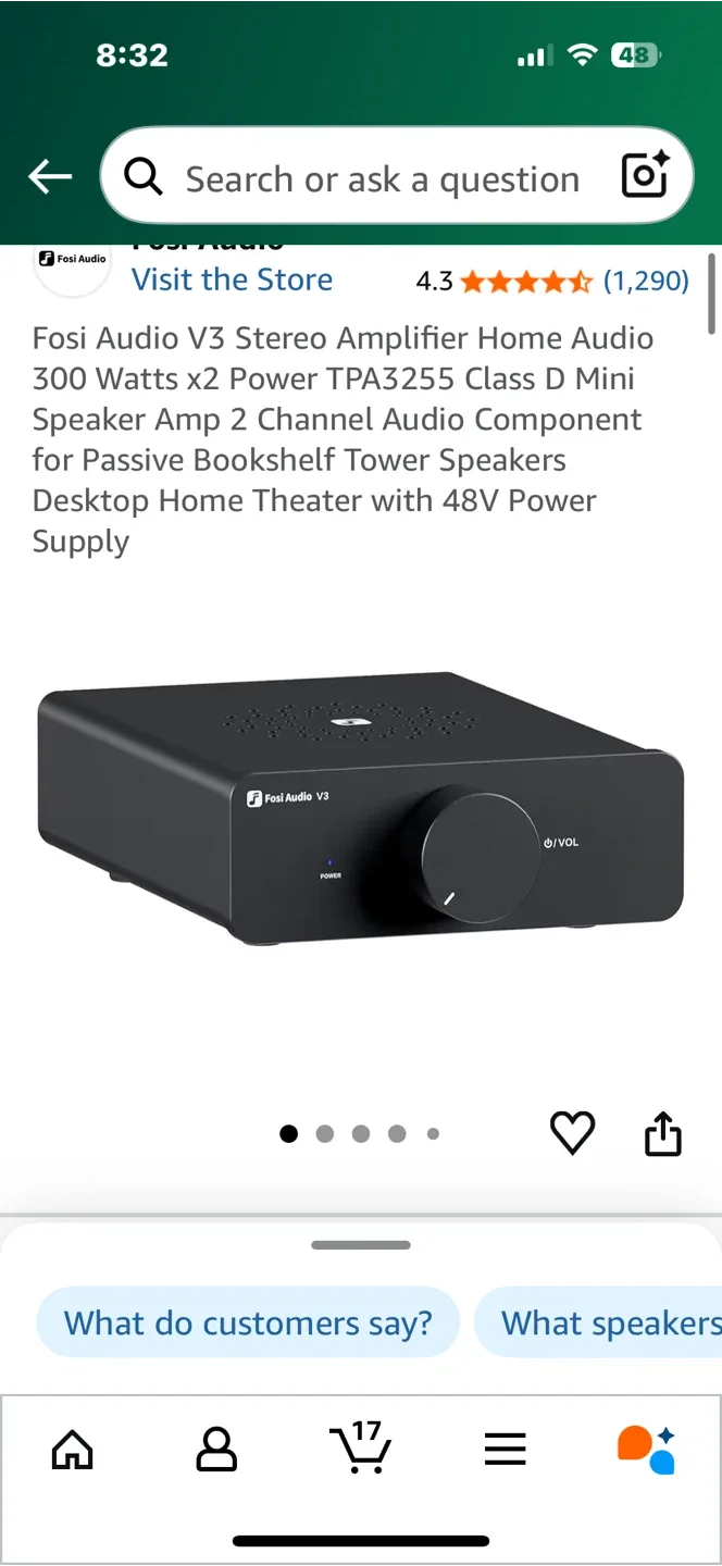 Fosi Audio V3 Stereo Amplifier - Home Audio image indicator(2)