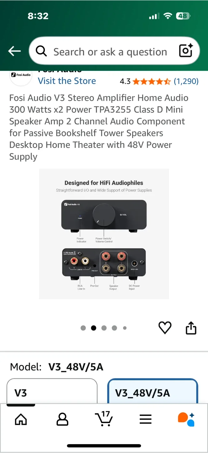 Fosi Audio V3 Stereo Amplifier - Home Audio image indicator(3)